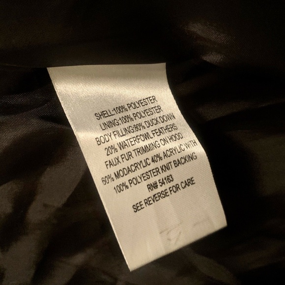 Calvin Klein Long Black Puffer Grey Faux Fur Duck Down Feather Jacket Coat 1X - Picture 5 of 8